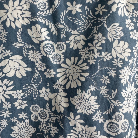 Chaps - Blue and White Floral Button Down Midi Dress - Picture 8 of 12